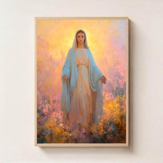 Queen of Heaven – Blessed Virgin <b>Mary</b> Print, <b>Catholic</b> Wall Art ...