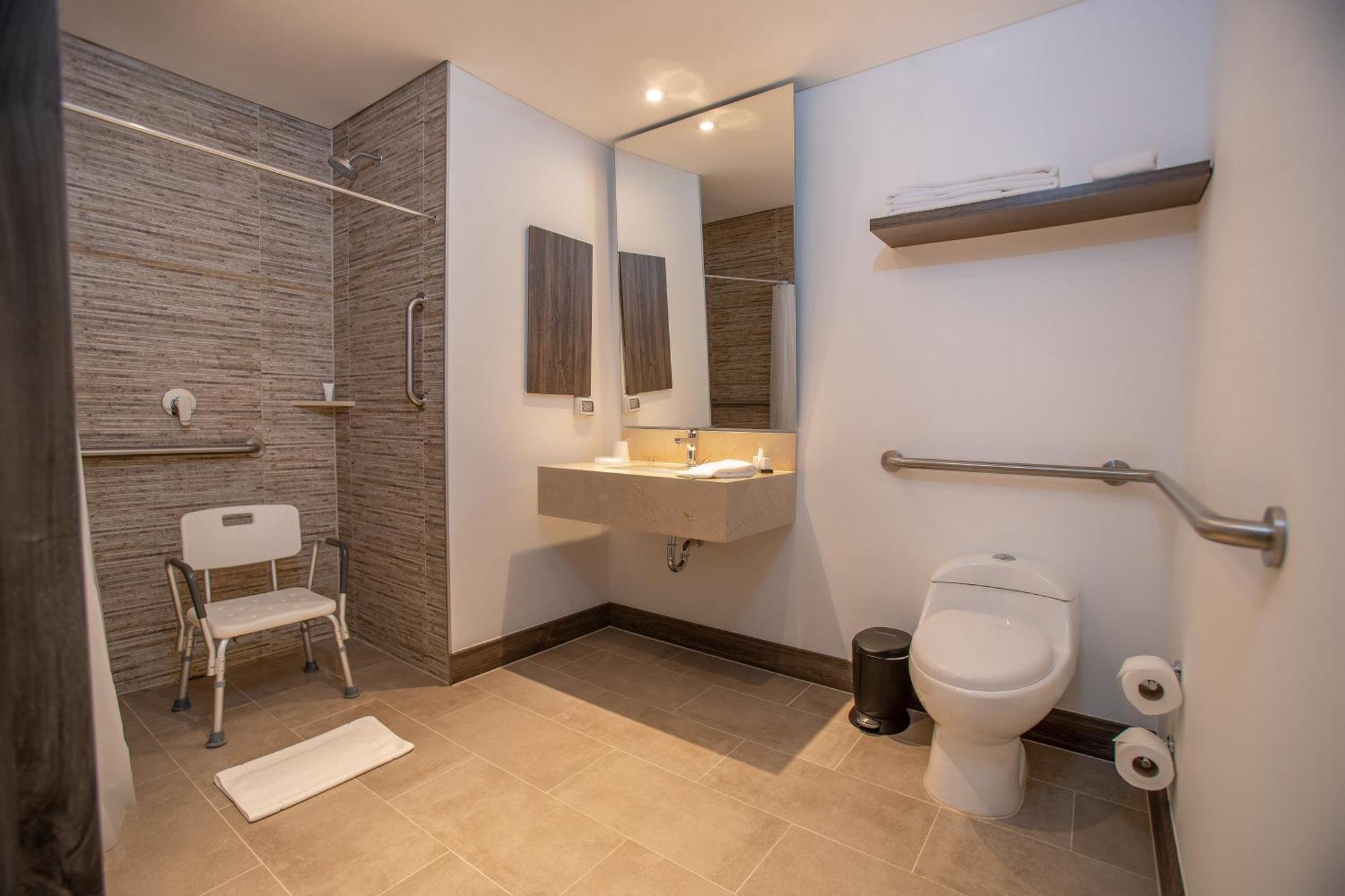 Habitación con ducha accesible en silla de ruedas - Cama grande - Adaptada para personas con movilidad reducida - No fumadores