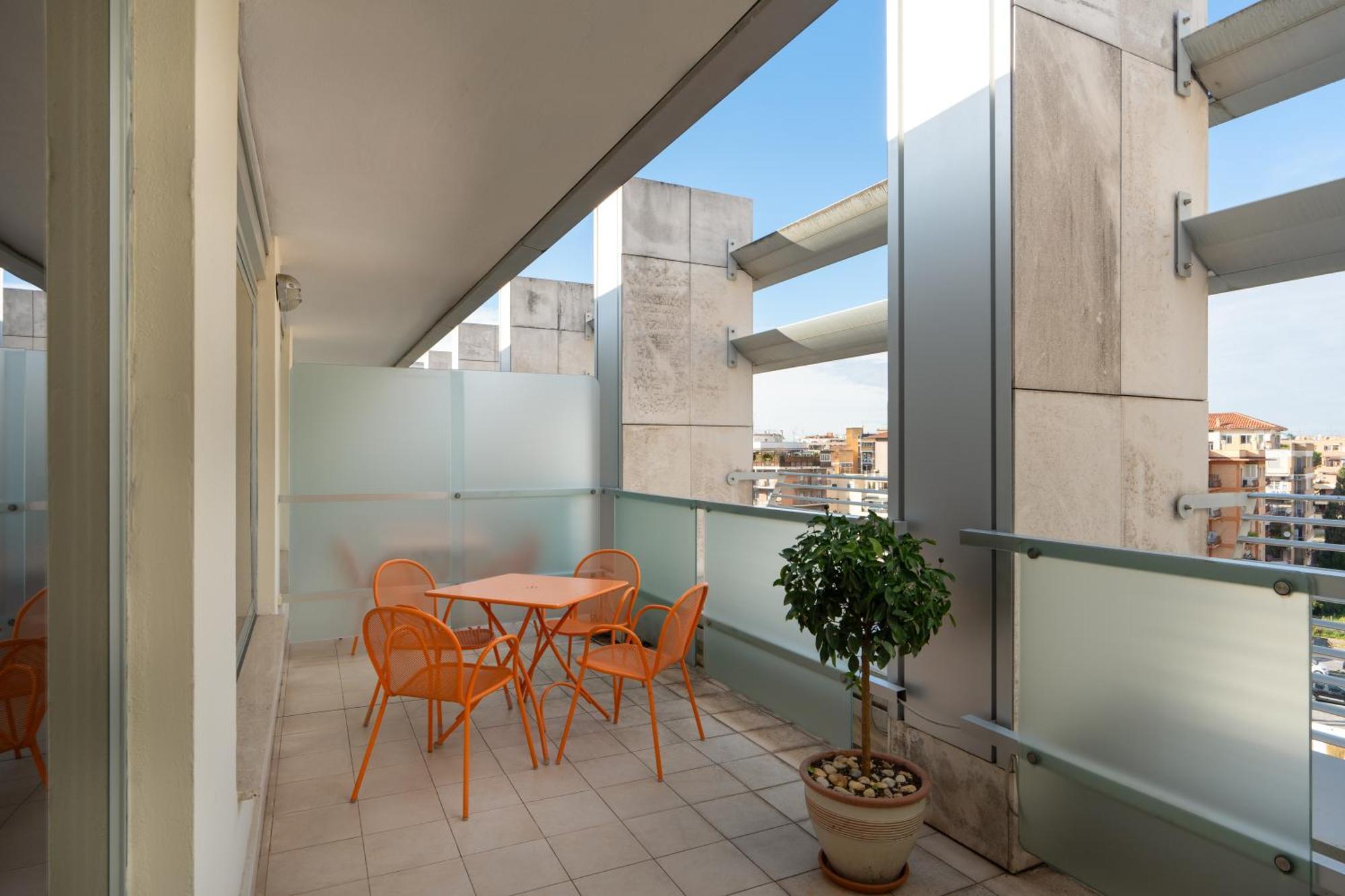 Habitación familiar doble con 2 camas y balcón