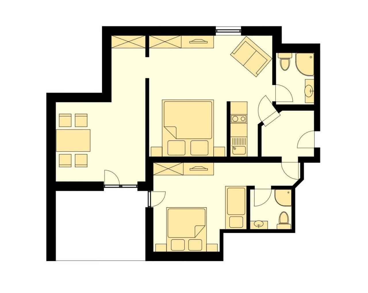 Appartement met 2 Slaapkamers en Balkon