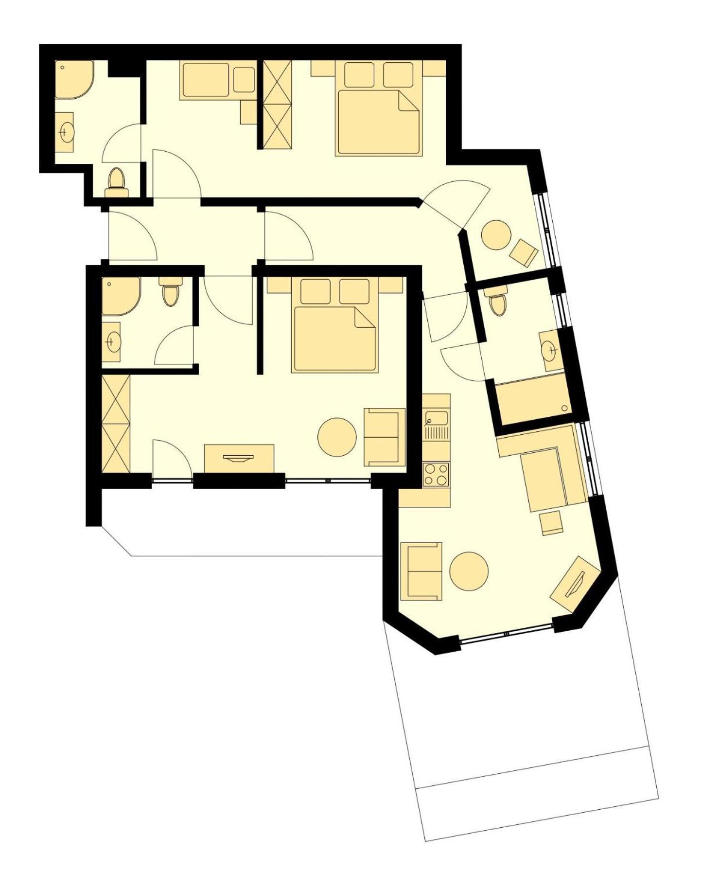 Appartement met 2 Slaapkamers en Balkon